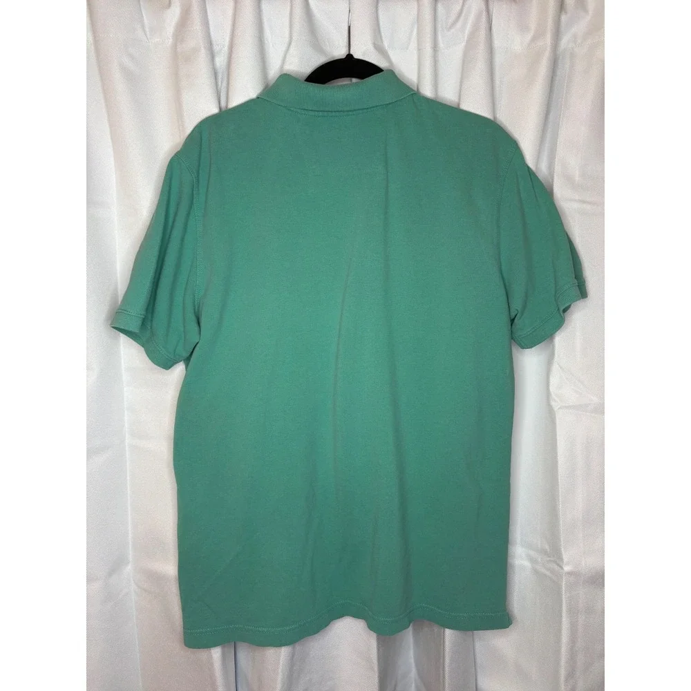 Banana Republic Green Pique Cotton Short Sleeve Preppy Elephant Logo Shirt Lg